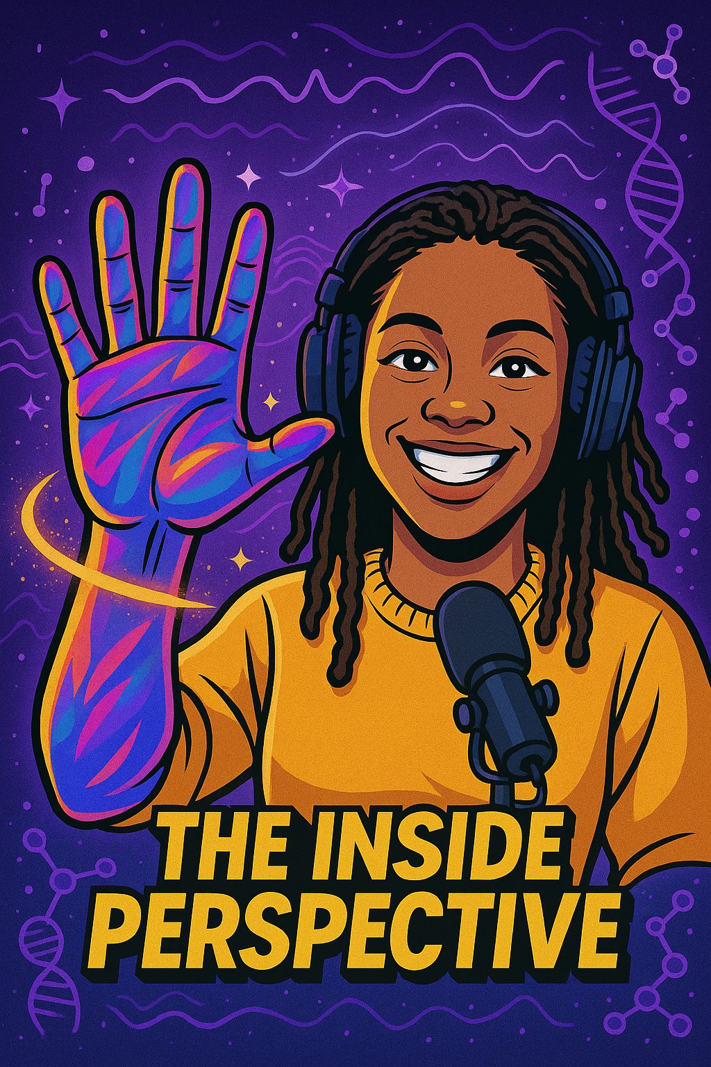 The Inside Perspective cover art, illustrated portrait of the host
